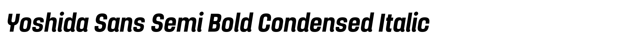 Yoshida Sans Semi Bold Condensed Italic image